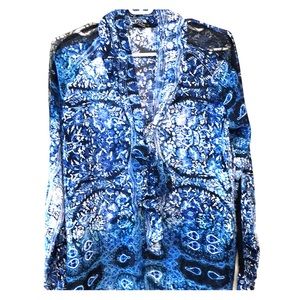 Long-sleeve see through blouse